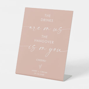 Minimalist Wedding Open Bar Sign   Funny Open Bar