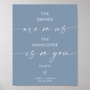 Minimalist Wedding Open Bar Sign Modern Bar Sign