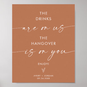 Minimalist Wedding Open Bar Sign Modern Bar Sign
