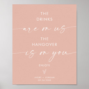 Minimalist Wedding Open Bar Sign Modern Bar Sign