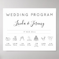 Minimalist Wedding Order of Events Timeline Sign