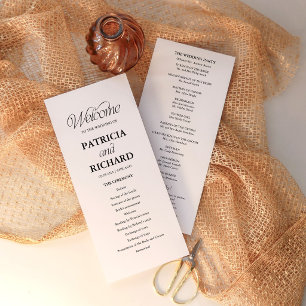 Minimalist Wedding Order of Service Program Programme
