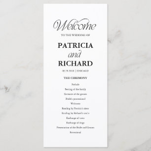 Minimalist Wedding Order of Service Program Programme