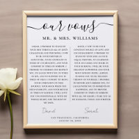 Minimalist Wedding Our Vows with Elegant Script