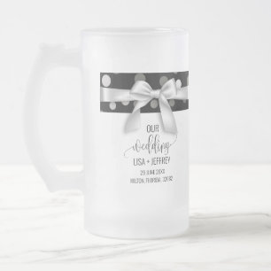 Minimalist Wedding Personalised Frosted Glass Mug