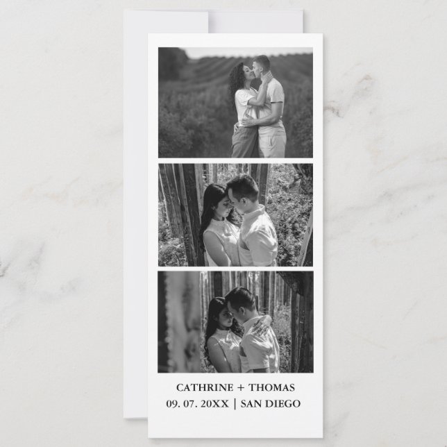Minimalist Wedding Photo booth overlay Thank You  Save The Date (Front)