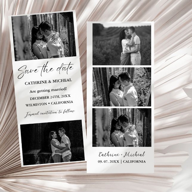 Minimalist Wedding Photo booth strip frame  Save The Date (Creator Uploaded)