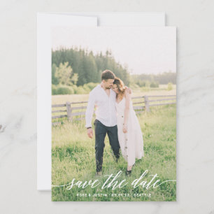 Minimalist Wedding Photo Save the Date Card