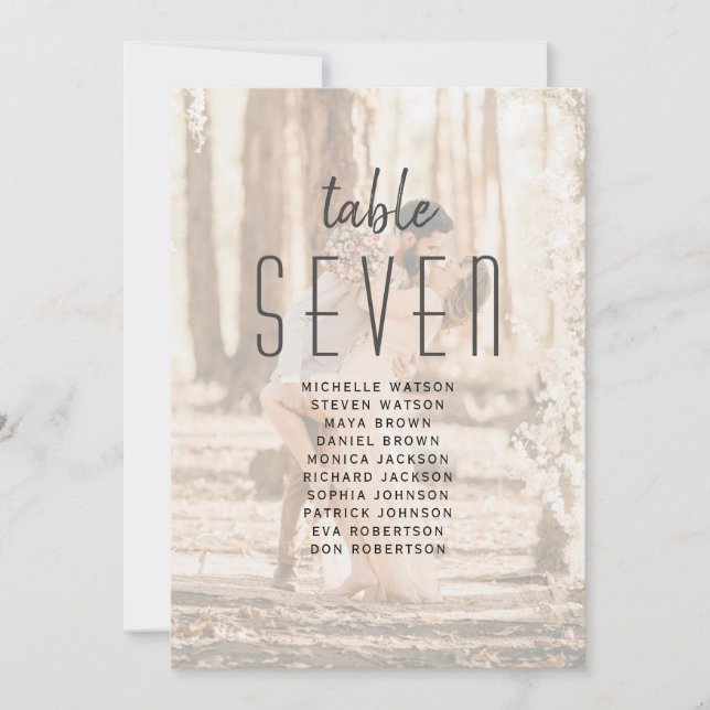Minimalist Wedding Photo Seating Chart (Front)