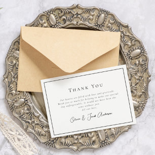 Minimalist Wedding Photo Thank You Card