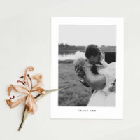Minimalist Wedding Photo Thank You Card