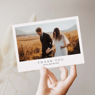 Minimalist Wedding Photo Thank You Card