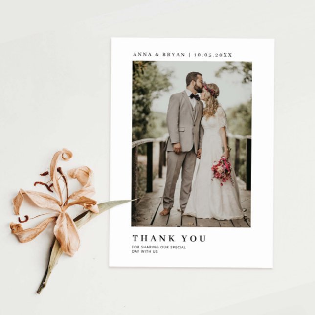 Minimalist Wedding Photo  Thank You Card (Creator Uploaded)