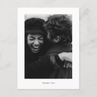 Minimalist Wedding Photo Thank you Postcard