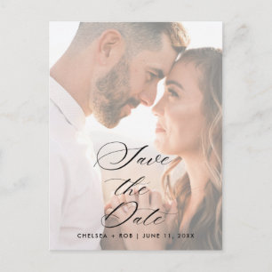 Minimalist Wedding Photo Wedding Save the Date Announcement Postcard