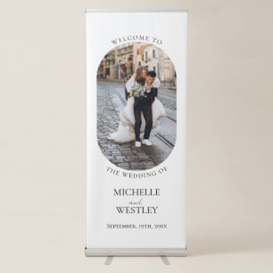 Minimalist Wedding Photo Welcome Retractable Banner