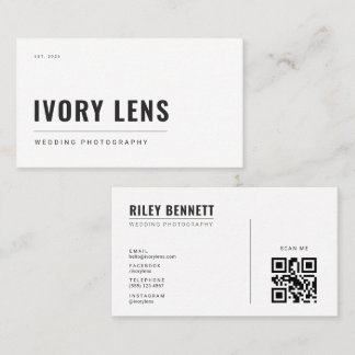Minimalist Wedding Photography | Transparent Business Card