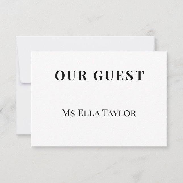 Minimalist Wedding Place Name Card | Table Seating (Front)