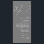 Minimalist Wedding Place Setting Thank You Card<br><div class="desc">This is the Modern romantic classy calligraphy, in dark grey themed, Place Setting Thank You Cards. Share the love and show your appreciation to your guests, when they sit down at their seat and read this personalised charming thank you place setting card. It's a wonderful way to kick off your...</div>