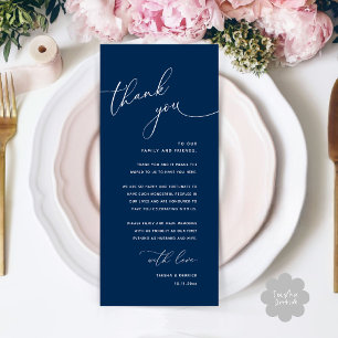 Minimalist Wedding Place Setting Thank You Card