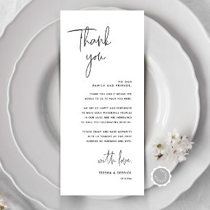 Minimalist Wedding Place Setting Thank You Card