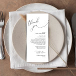 Minimalist Wedding Place Setting Thank You Card<br><div class="desc">This is the Modern romantic classy calligraphy, in Black font, Place Setting Thank You Cards. Share the love and show your appreciation to your guests, when they sit down at their seat and read this personalised charming thank you place setting card. It's a wonderful way to kick off your special...</div>