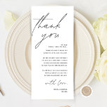 Minimalist Wedding Place Setting Thank You Card<br><div class="desc">This is the Modern editable card, in minimalist script design, black and white theme, Place Setting Thank You Cards. Share the love and show your appreciation to your guests, when they sit down at their seat and read this personalised charming thank you place setting card. It's a wonderful way to...</div>