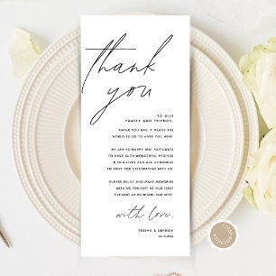 Minimalist Wedding Place Setting Thank You Card