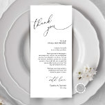 Minimalist Wedding Place Setting Thank You Card<br><div class="desc">This is the Modern romantic classy calligraphy, in Black font, Place Setting Thank You Cards. Share the love and show your appreciation to your guests, when they sit down at their seat and read this personalised charming thank you place setting card. It's a wonderful way to kick off your special...</div>