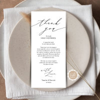Minimalist Wedding Place Setting Thank You Card