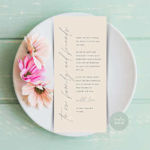 Minimalist Wedding Place Setting Thank You Card