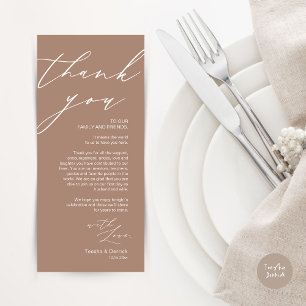 Minimalist Wedding Place Setting Thank You Card