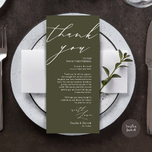Minimalist Wedding Place Setting Thank You Card