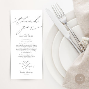 Minimalist Wedding Place Setting Thank You Card