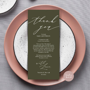 Minimalist Wedding Place Setting Thank You Card