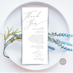 Minimalist Wedding Place Setting Thank You Card