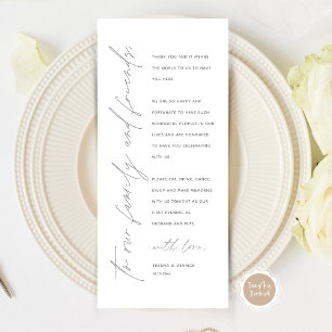 Minimalist Wedding Place Setting Thank You Card