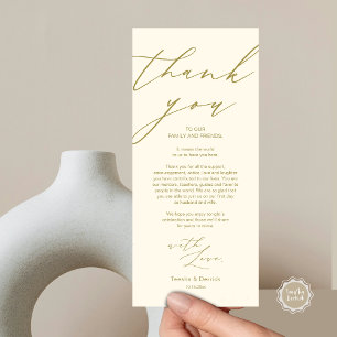 Minimalist Wedding Place Setting Thank You Card