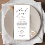 Minimalist Wedding Place Setting Thank You Card<br><div class="desc">This is the Modern minimalist gentle script, in Black and white themed, wedding dinner place setting Thank You Cards. Share the love and show your appreciation to your guests, when they sit down at their seat and read this personalised charming thank you place setting card. It's a wonderful way to...</div>