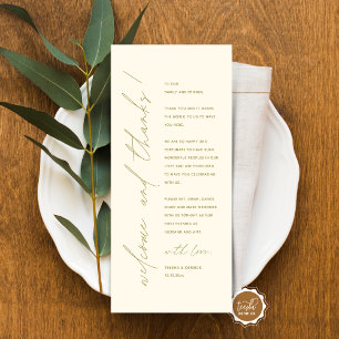 Minimalist Wedding Place Setting Thank You Card
