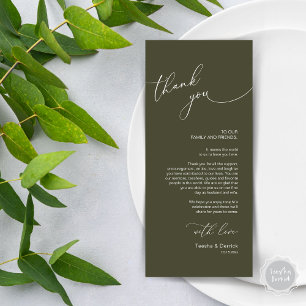 Minimalist Wedding Place Setting Thank You Card