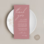 Minimalist Wedding Place Setting Thank You Card<br><div class="desc">This is the Modern editable card, in minimalist script design, dusty rose pink theme, Place Setting Thank You Cards. Share the love and show your appreciation to your guests, when they sit down at their seat and read this personalised charming thank you place setting card. It's a wonderful way to...</div>