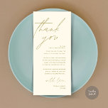 Minimalist Wedding Place Setting Thank You Card<br><div class="desc">This is the Modern editable card, in minimalist script design, yellow gold theme, Place Setting Thank You Cards. Share the love and show your appreciation to your guests, when they sit down at their seat and read this personalised charming thank you place setting card. It's a wonderful way to kick...</div>