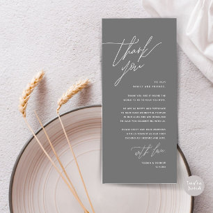 Minimalist Wedding Place Setting Thank You Card