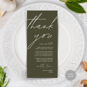 Minimalist Wedding Place Setting Thank You Card