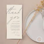 Minimalist Wedding Place Setting Thank You Card<br><div class="desc">Share the love and show your appreciation to your guests, when they sit down at their seat and read this personalised charming thank you place card in cream and dark grey themed. It's a wonderful way to kick off your special day celebration! This card is sure to set the tone...</div>