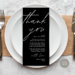 Minimalist Wedding Place Setting Thank You Card<br><div class="desc">Share the love and show your appreciation to your guests, when they sit down at their seat and read this personalised charming thank you place card in classy black themed. It's a wonderful way to kick off your special day celebration! This card is sure to set the tone for an...</div>