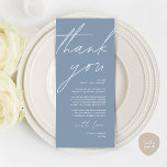 Minimalist Wedding Place Setting Thank You Card<br><div class="desc">Share the love and show your appreciation to your guests, when they sit down at their seat and read this personalised charming thank you place card in dusty blue themed. It's a wonderful way to kick off your special day celebration! This card is sure to set the tone for an...</div>
