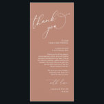 Minimalist Wedding Place Setting Thank You Card<br><div class="desc">This is the Modern romantic classy calligraphy, in earthy terracotta brown themed, Place Setting Thank You Cards. Share the love and show your appreciation to your guests, when they sit down at their seat and read this personalised charming thank you place setting card. It's a wonderful way to kick off...</div>