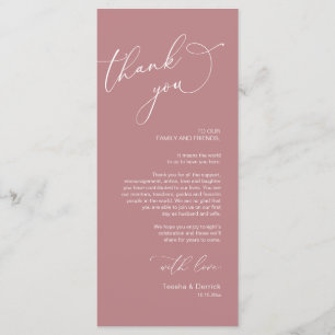 Minimalist Wedding Place Setting Thank You Card